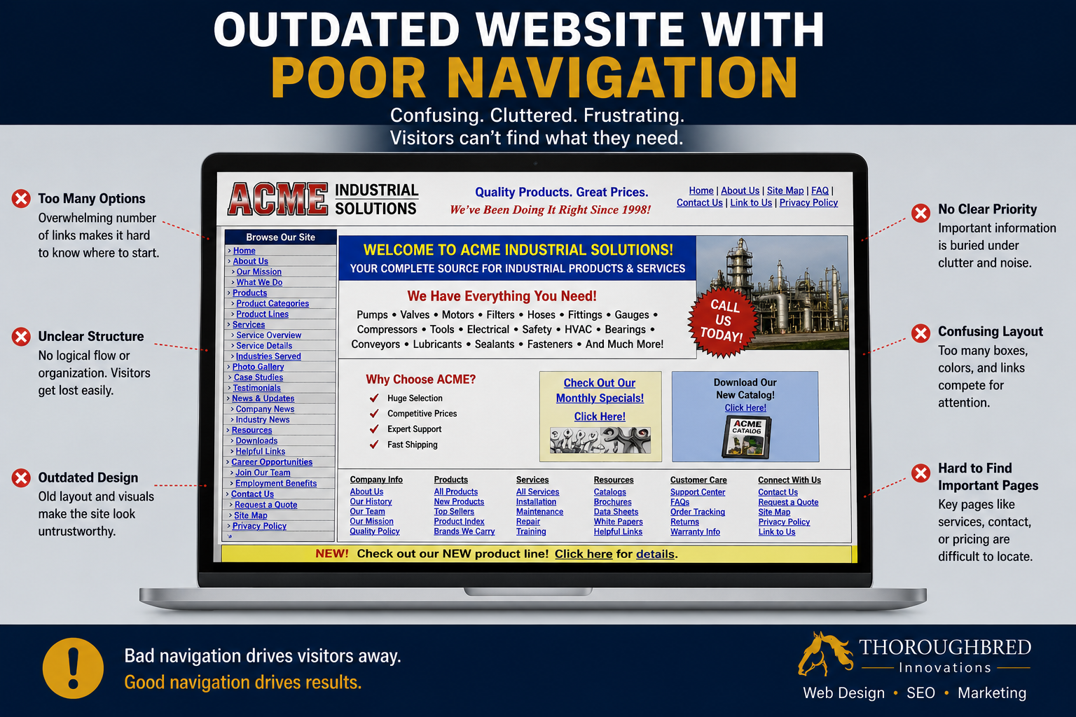 outdated website with poor navigation signs your website is outdated